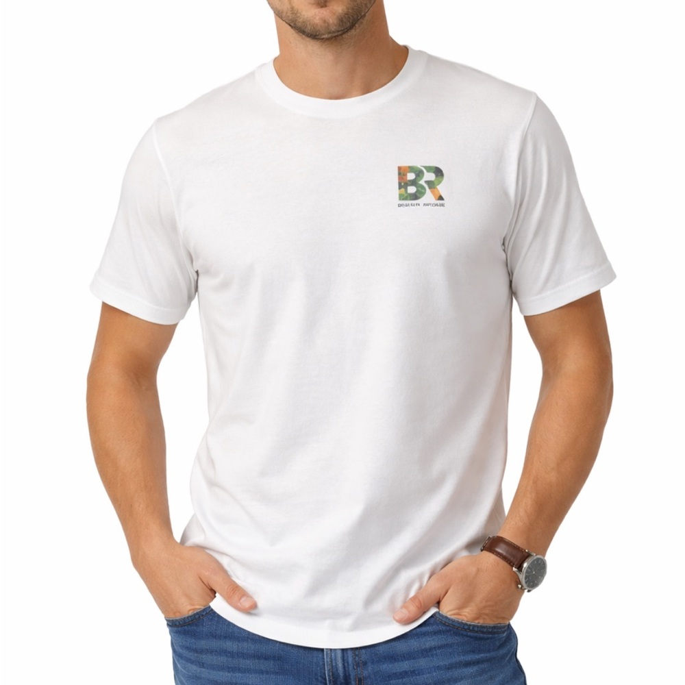 Boaters Republic white tropical fish print short sleeve graphic tee size medium